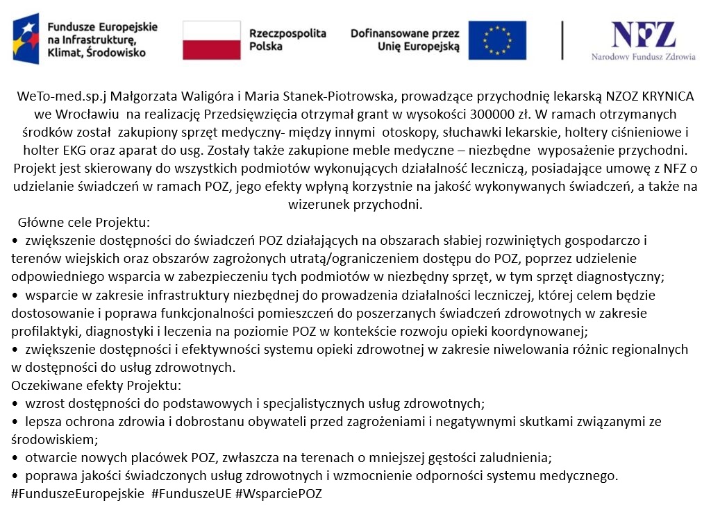 Informacja dofinansowanie UE